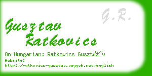 gusztav ratkovics business card